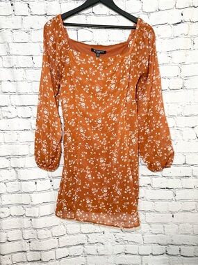 One Clothing. Orange floral dress. Size M